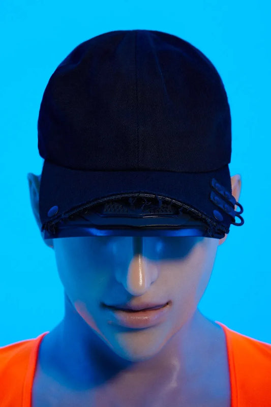 INNERRAUM_OBJECT C52 CROPPED BASEBALL CAP (Black/Black Matt)