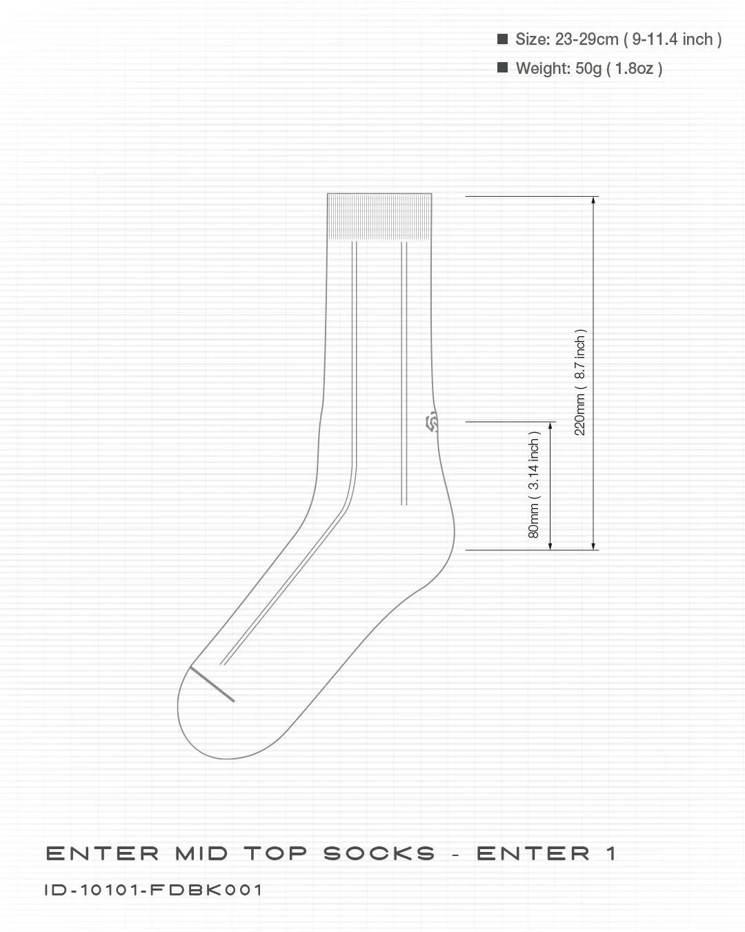 INCODER_ ENTER Mid Top Socks - ENTER 1