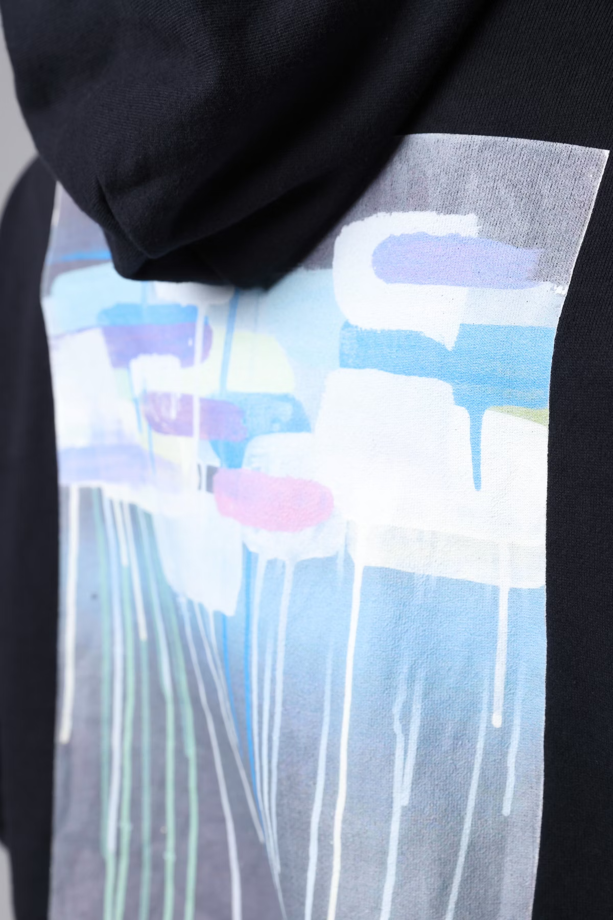 LOOSEJOINTS_Jun Tsunoda 'purple tears' SWEAT HOODIE (Navy)