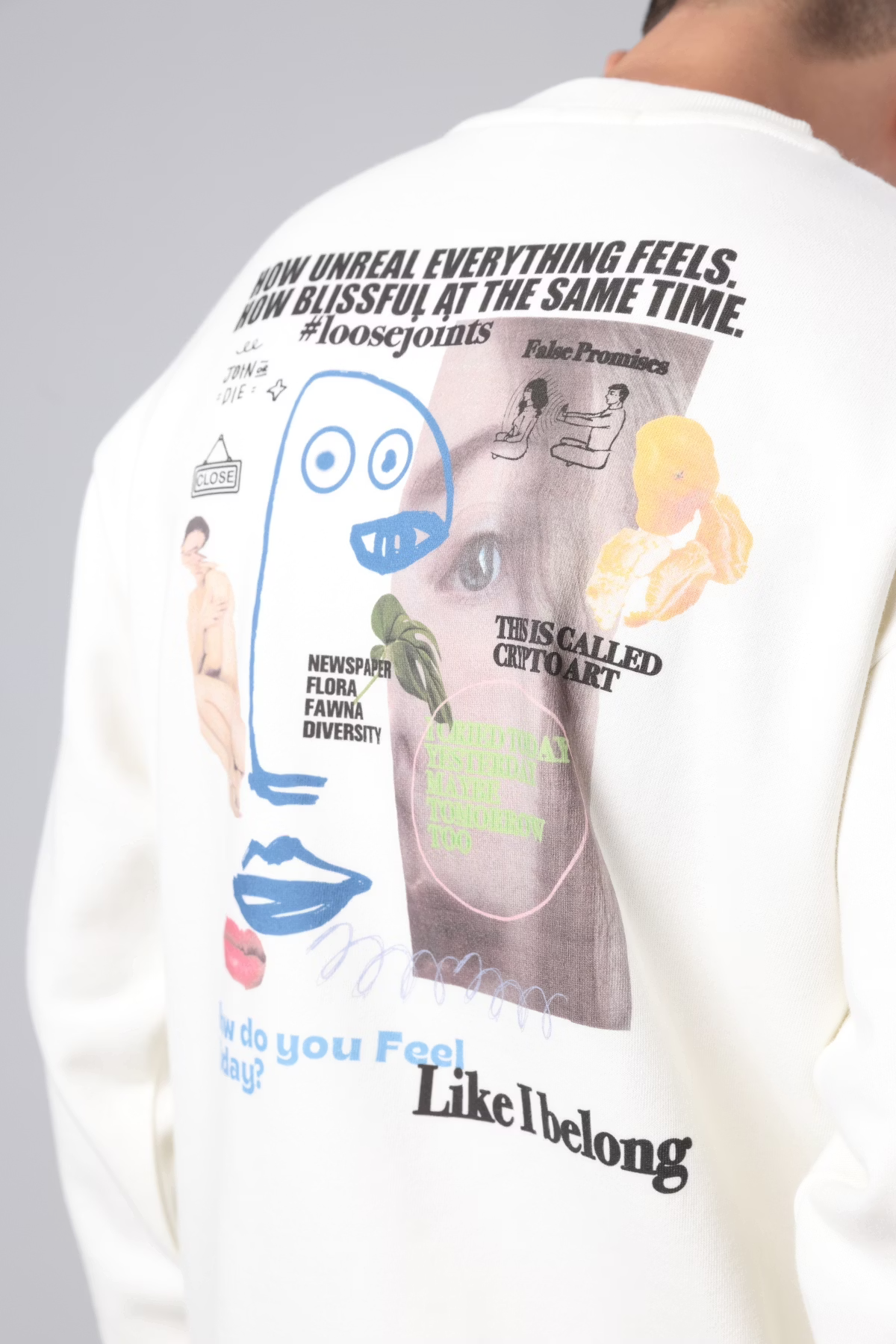 LOOSEJOINTS_Carlos Nuñez 'How do you feel.' SWEAT CREW (Off White)