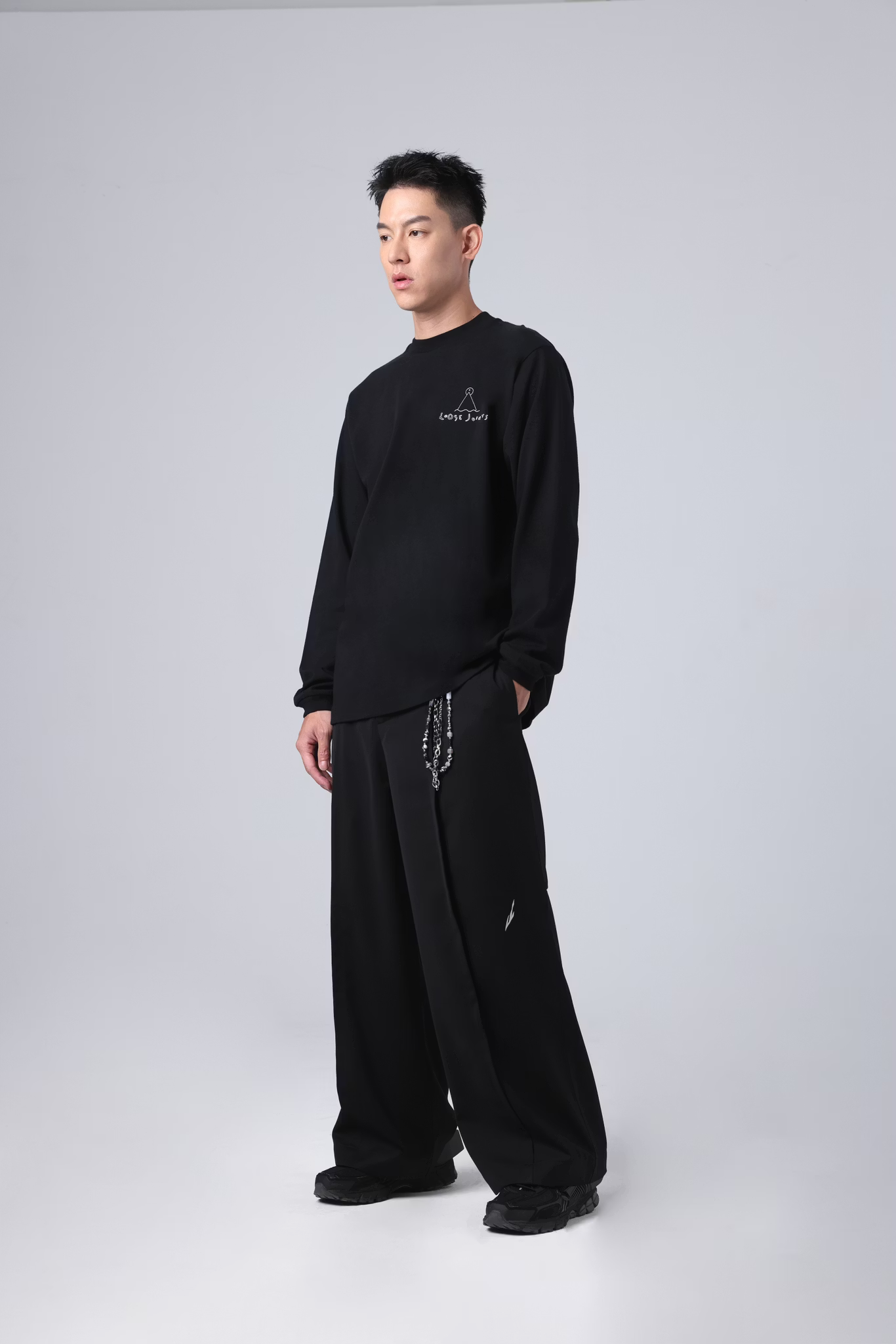 LOOSEJOINTS_TOMOO GOKITA - 'Wavy Gravy' L/S TEE (Black)