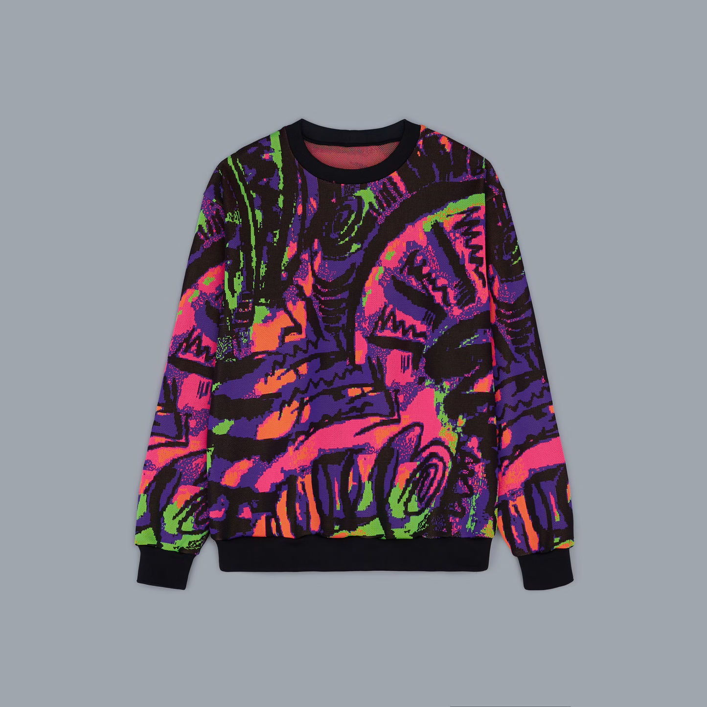 LOOSEJOINTS_Vernon O'Meally '30 SECONDS OVER WONDERLAND' KNIT CREW (Purple)