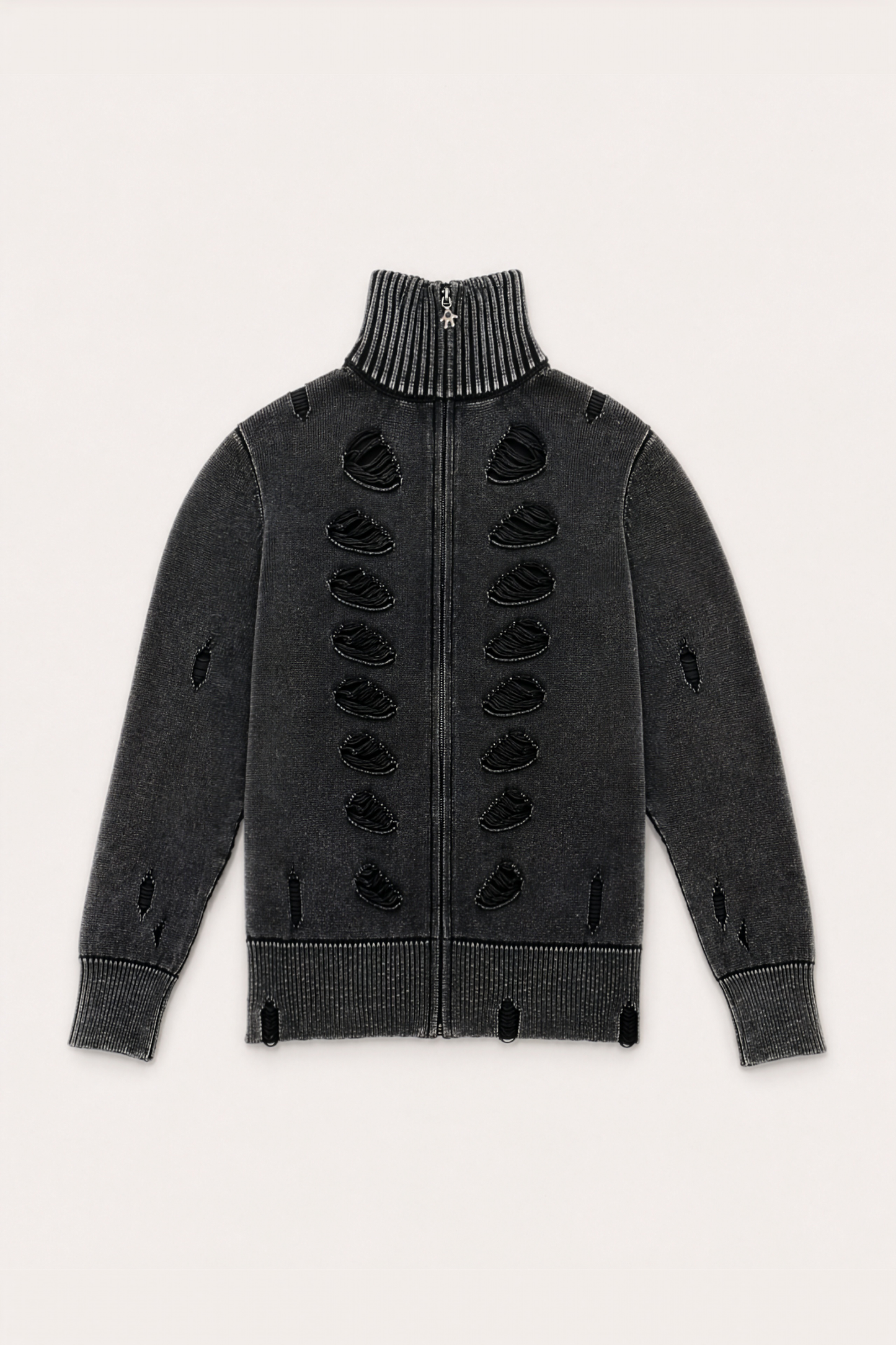 AVAVAV_COTTON ZIP KNIT SWEATER (Black)