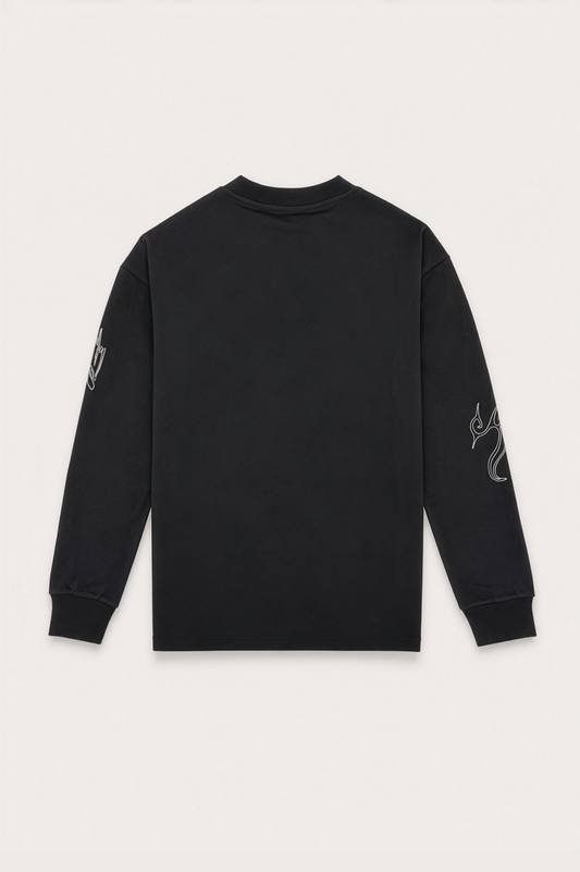 AVAVAV_X-RAY HANDWRITING LONG SLEEVE (Black)