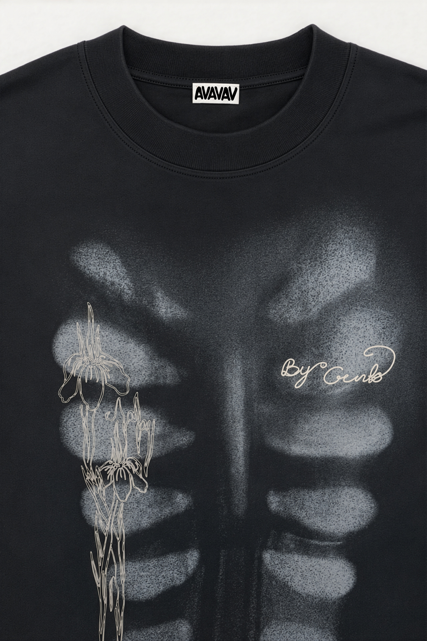 AVAVAV_X-RAY HANDWRITING LONG SLEEVE (Black)