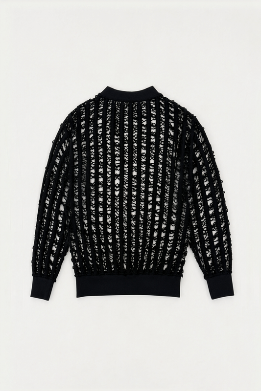 AVAVAV_CUT-OUT KNIT SWEATER (Black)