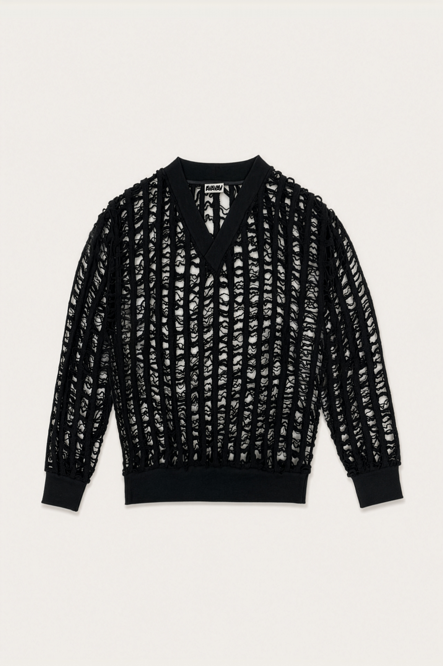 AVAVAV_CUT-OUT KNIT SWEATER (Black)