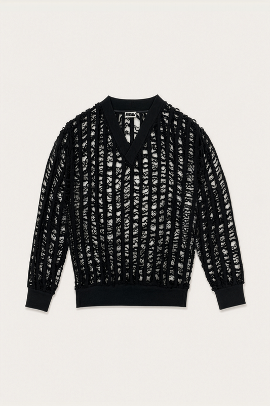 AVAVAV_CUT-OUT KNIT SWEATER (Black)