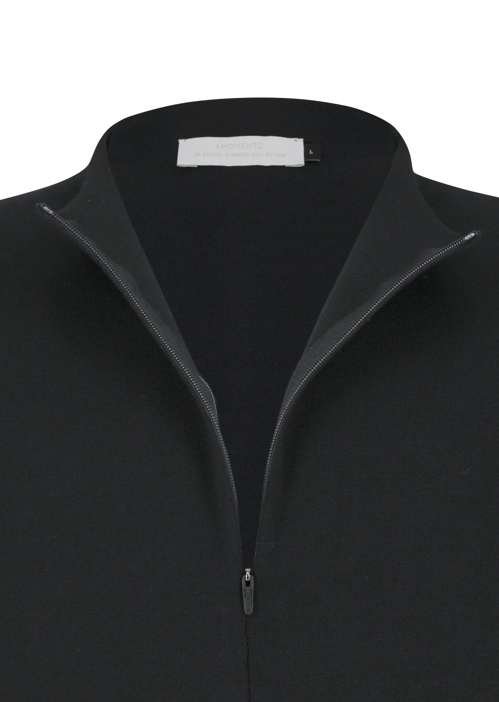 AMOMENTO_HALF ZIP-UP KNIT (Black)