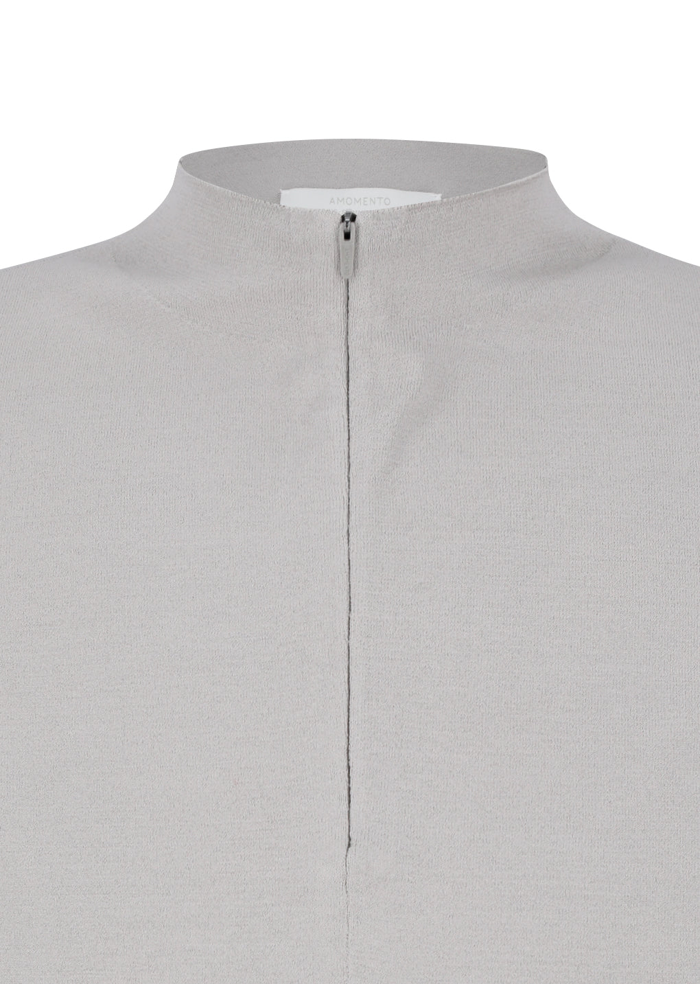 AMOMENTO_HALF ZIP-UP KNIT (Grey Beige)