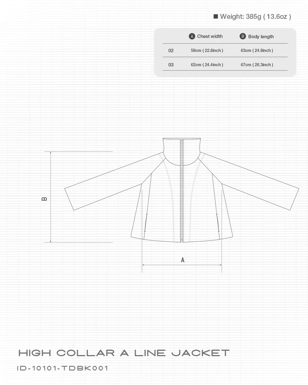 INCODER_High collar A line jacket