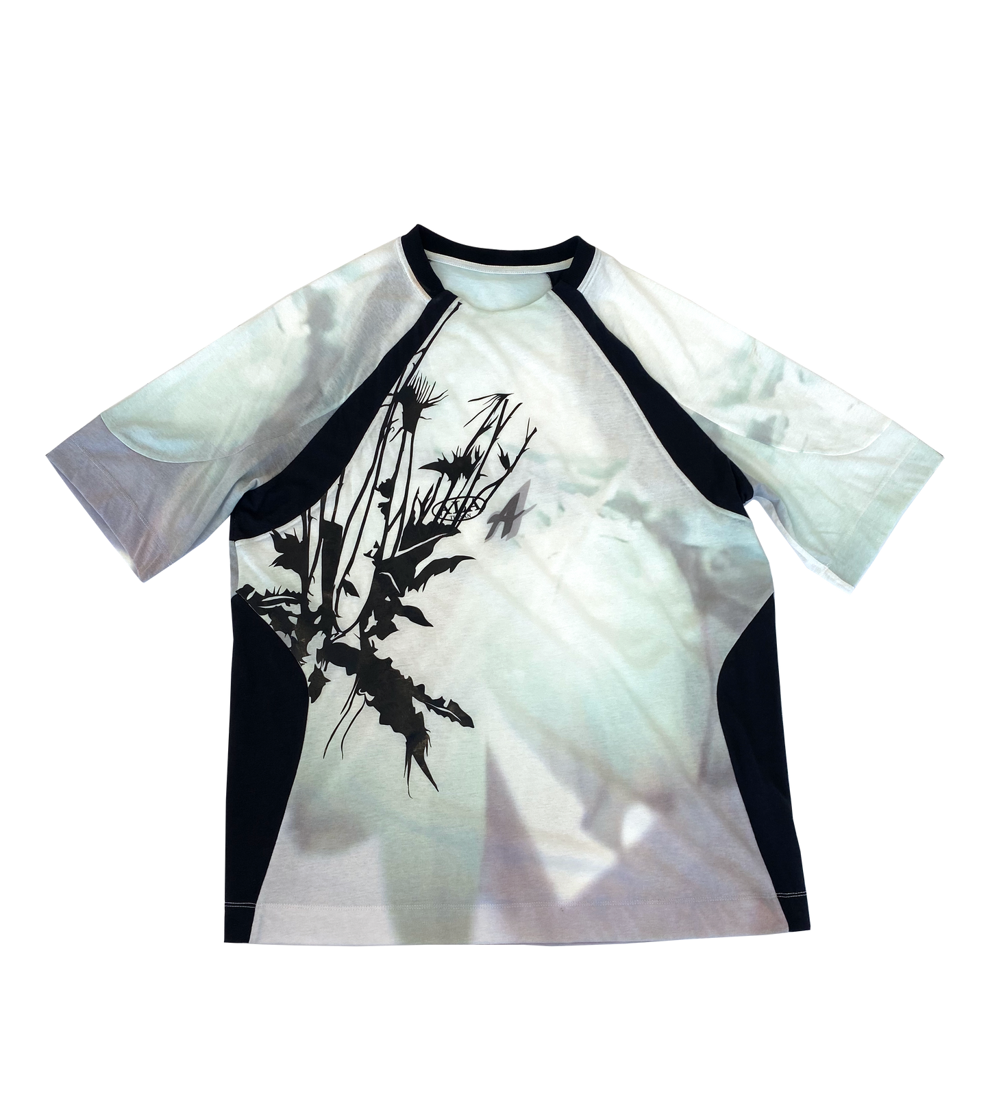 ALA TIANAN_DRAPED FLORAL FOOTBALL JERSEY (White)