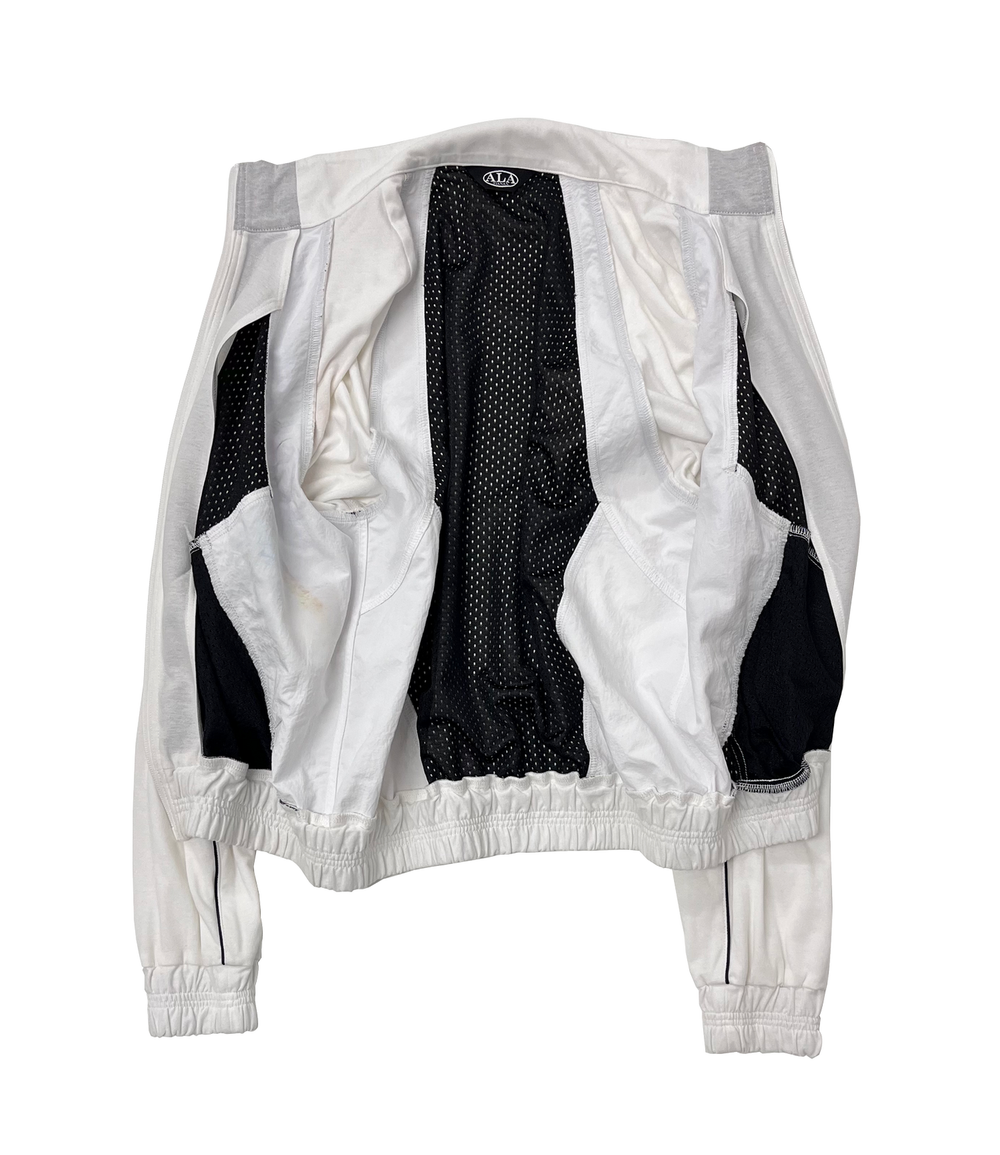 ALA TIANAN_Floral Reflective Print Jersey Tracksuit Jacket (White)