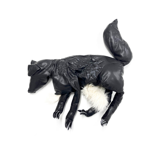 ALA TIANAN_EMBROIDERED LAMBSKIN DRAPED CROSS-BODY BAG (Black)