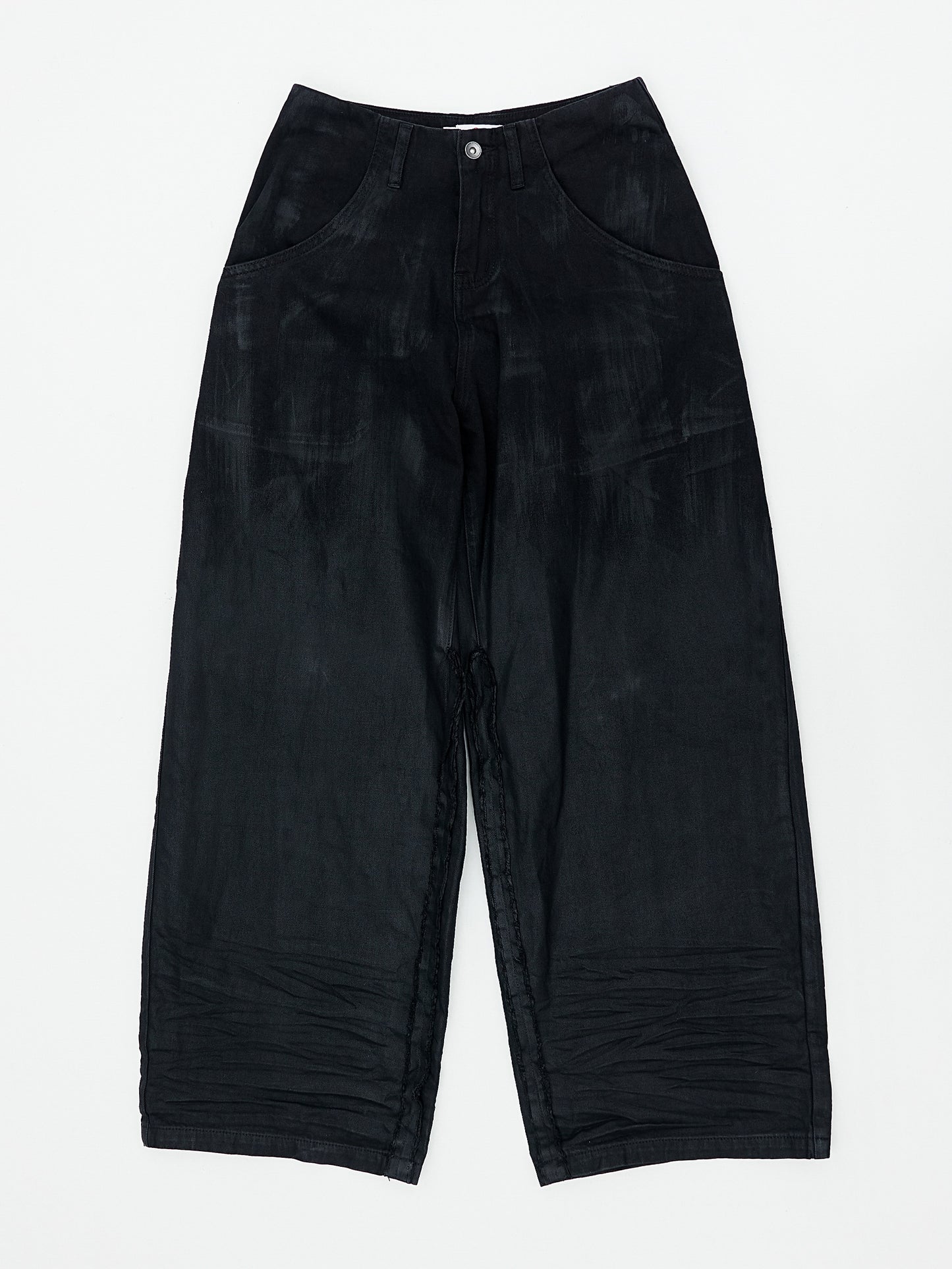 pip workspace_Waxed Wide Trouser (Black)