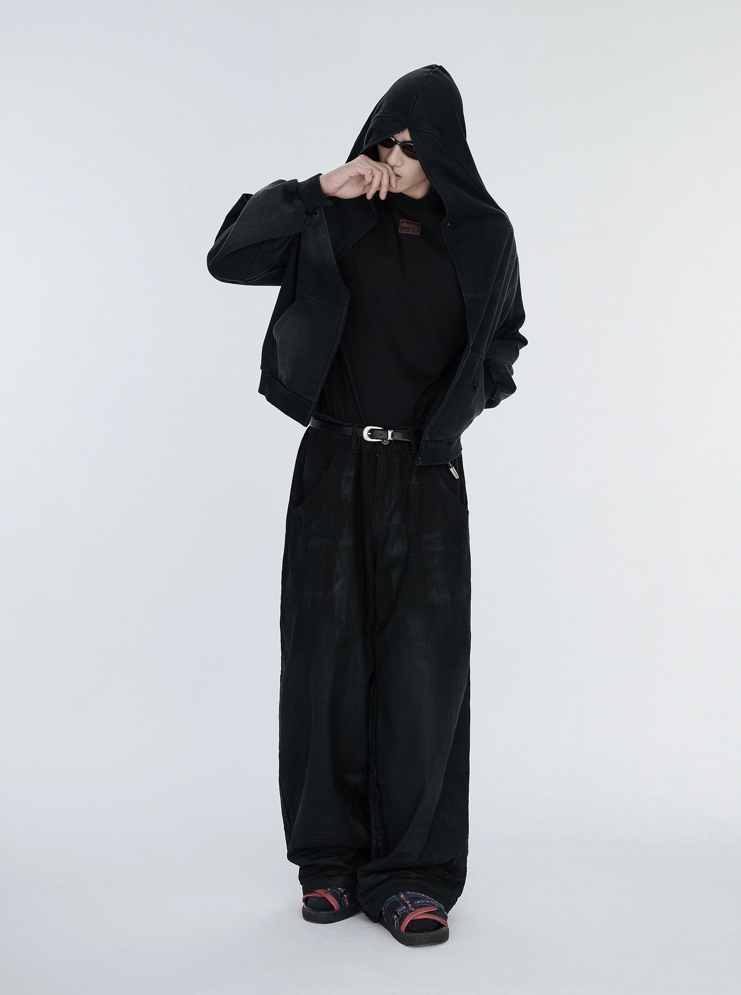 pip workspace_Waxed Wide Trouser (Black)