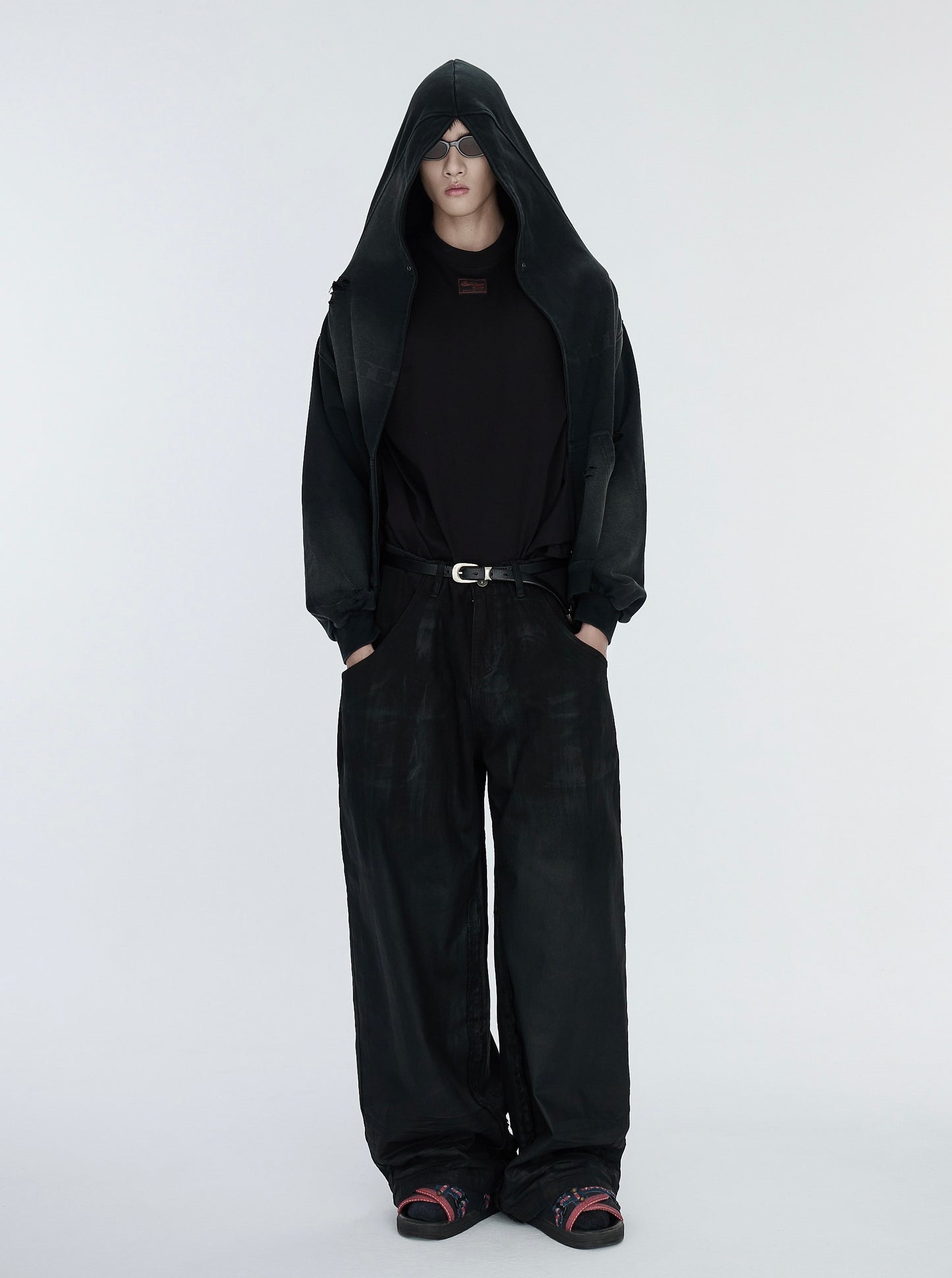 pip workspace_Waxed Wide Trouser (Black)