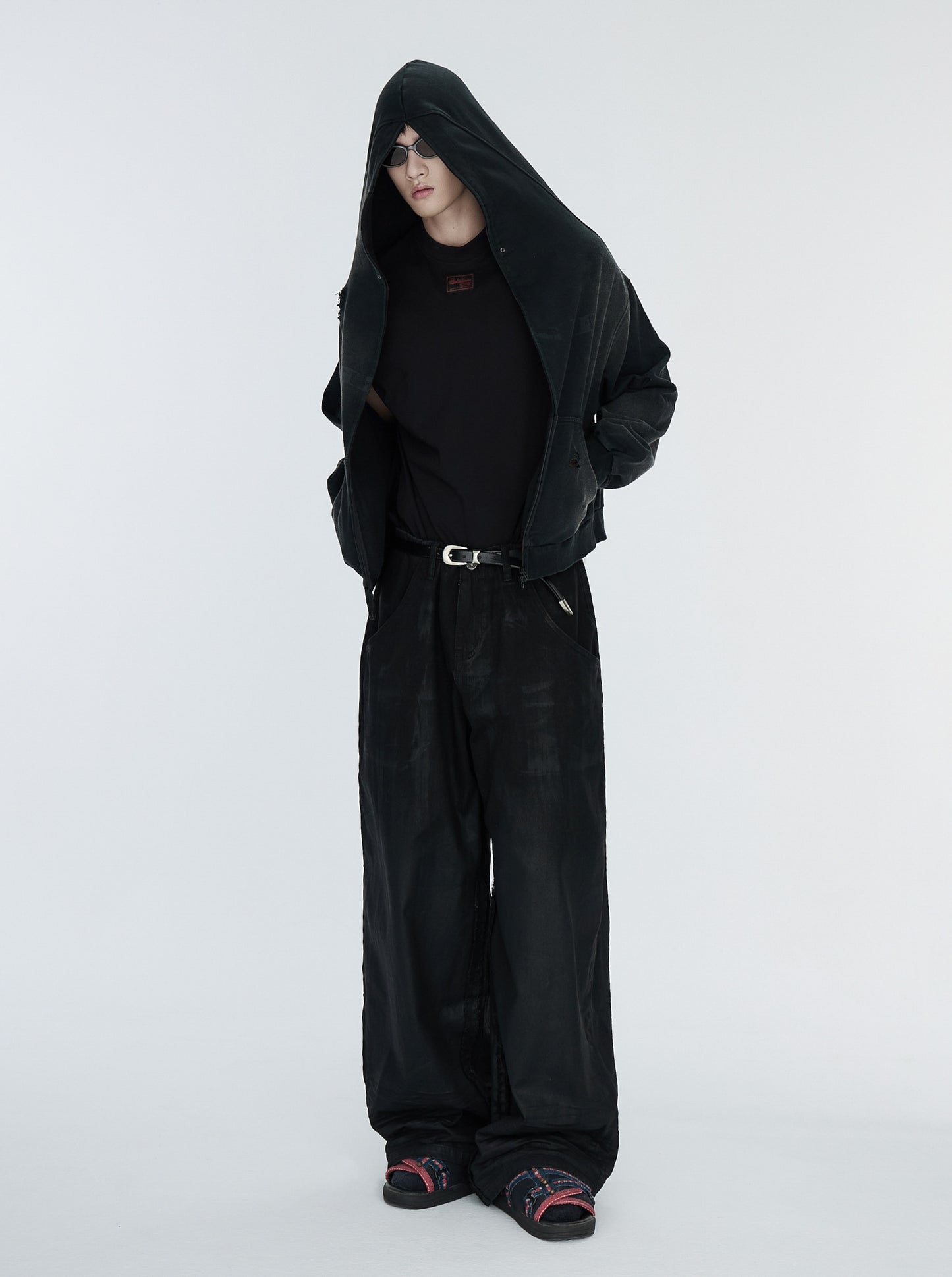 pip workspace_Waxed Wide Trouser (Black)