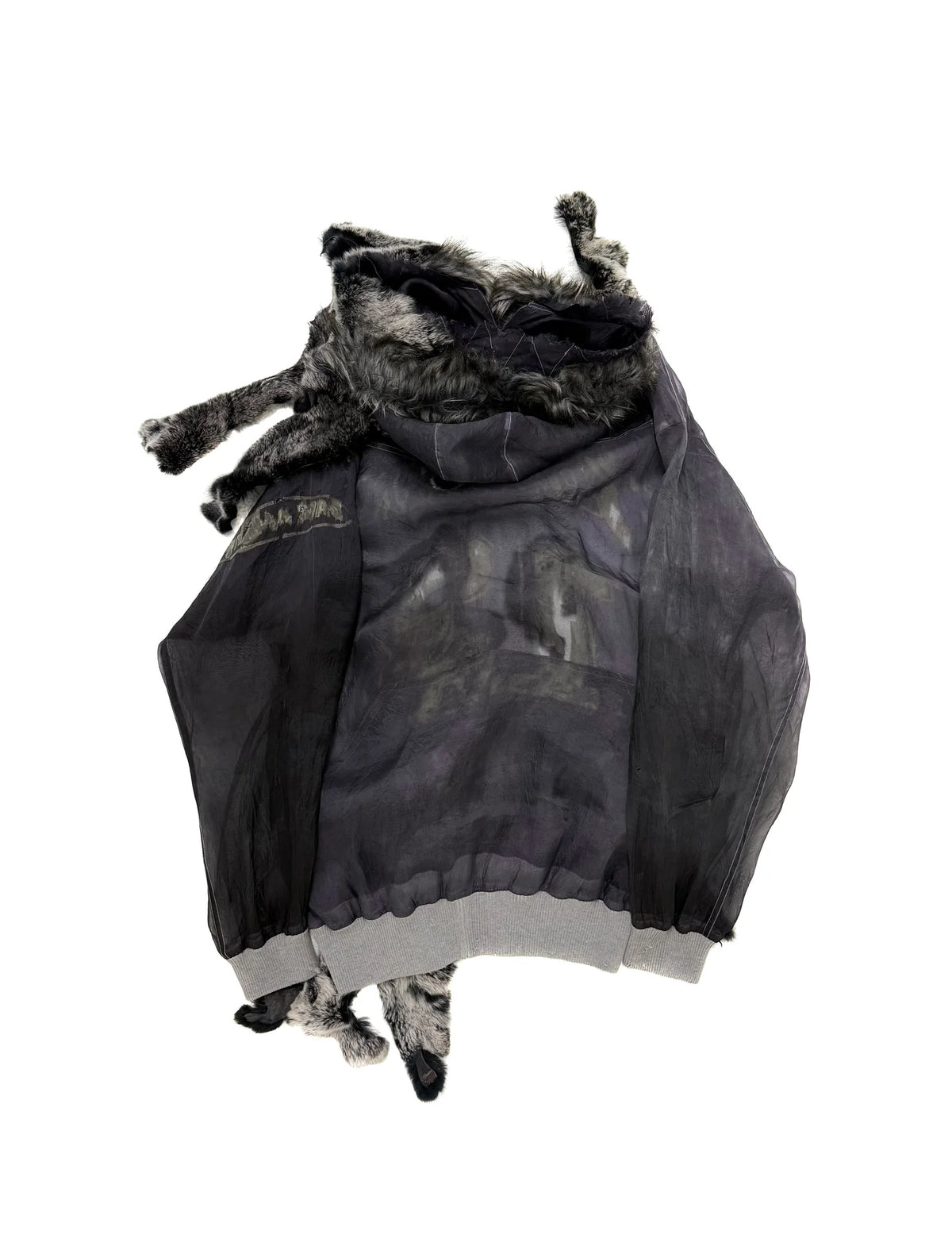 ALA TIANAN_Hand-Embroidered Fur Trim Silk Hoodie