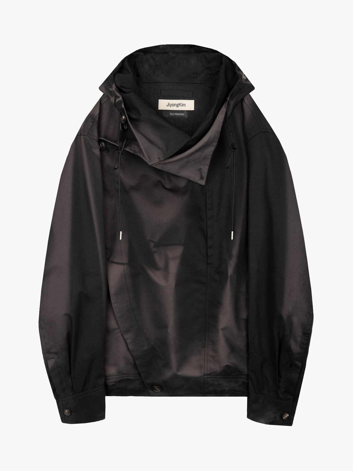 JiyongKim_Sun-Bleached Asymmetric Front Jacket (Black)