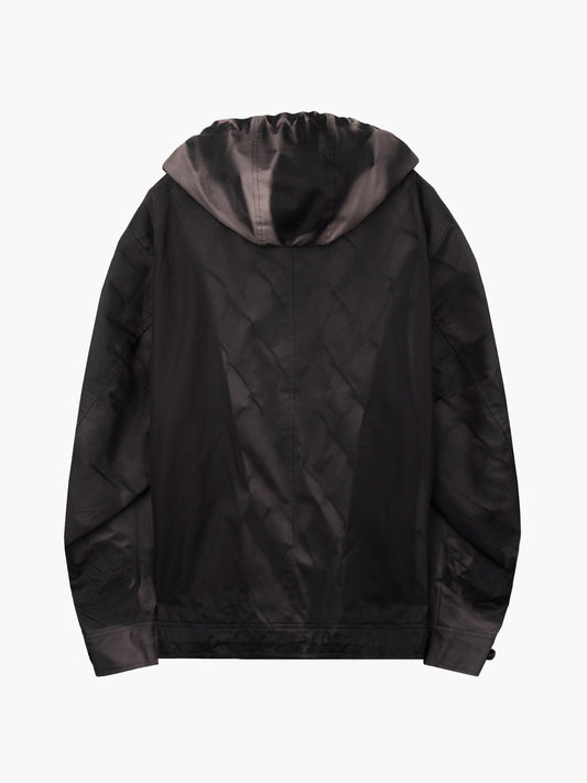 JiyongKim_Sun-Bleached Asymmetric Front Jacket (Black)