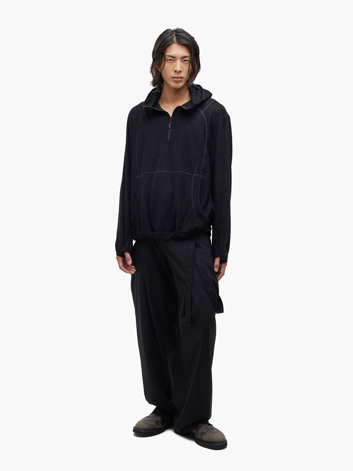 JiyongKim × KOLON SPORT_Half Zip Hoodie (Black)
