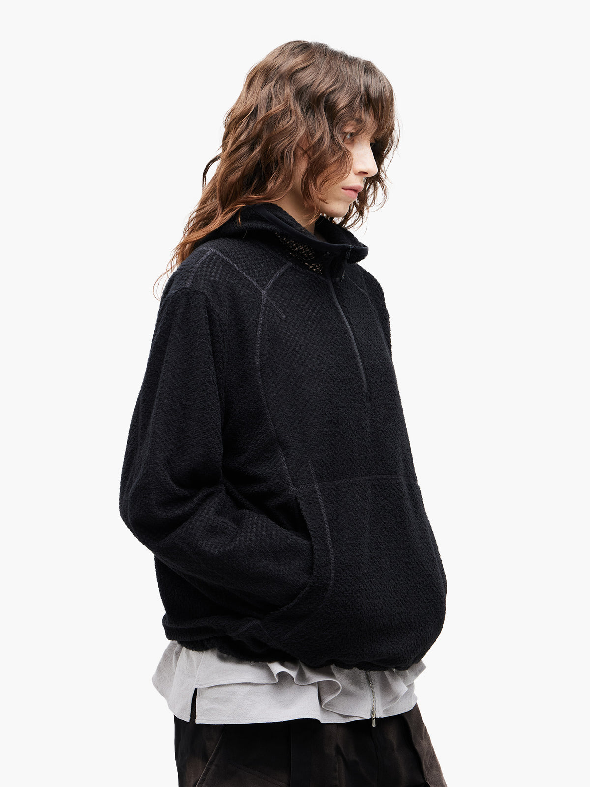 JiyongKim × KOLON SPORT_Half Zip Hoodie (Black)