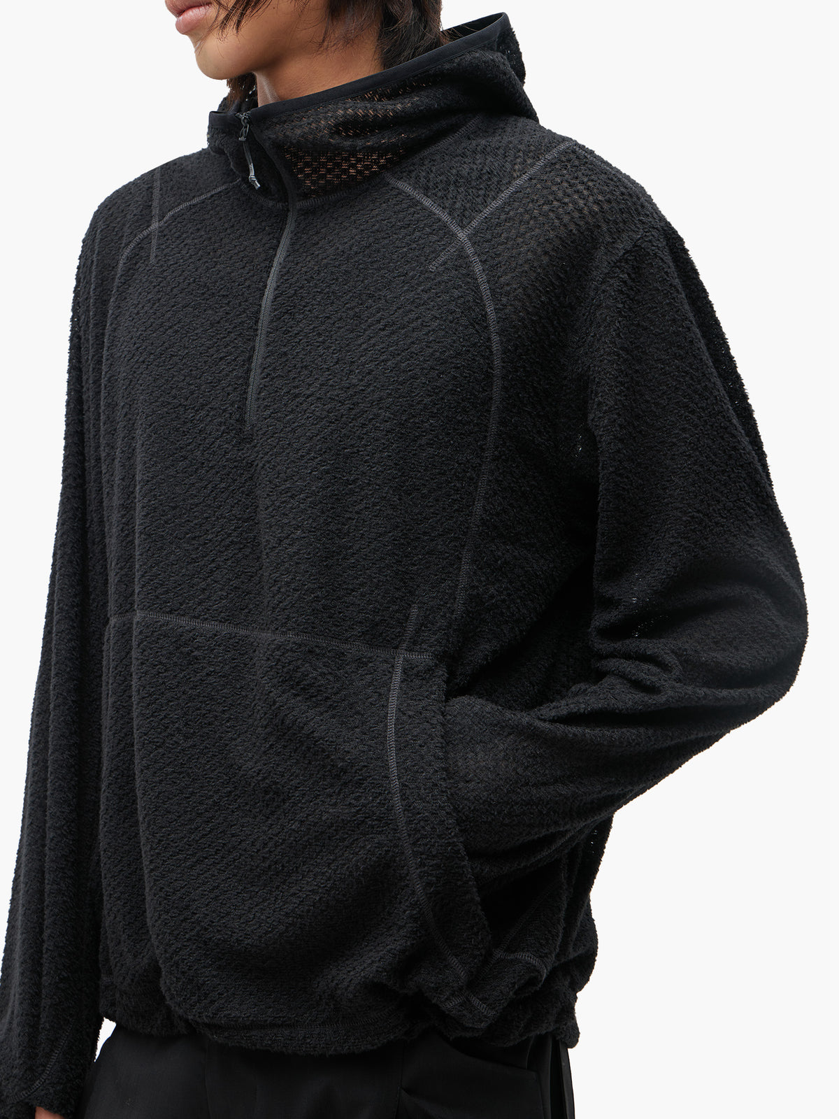JiyongKim × KOLON SPORT_Half Zip Hoodie (Black)