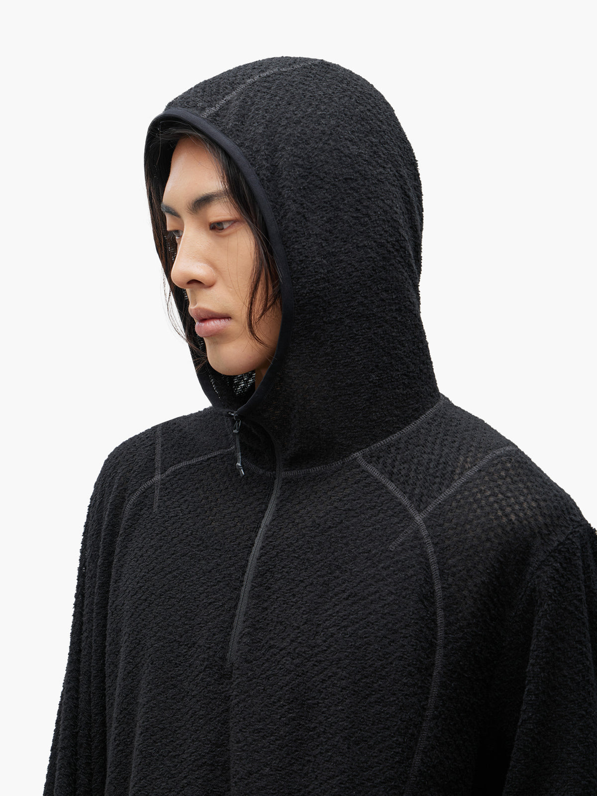 JiyongKim × KOLON SPORT_Half Zip Hoodie (Black)