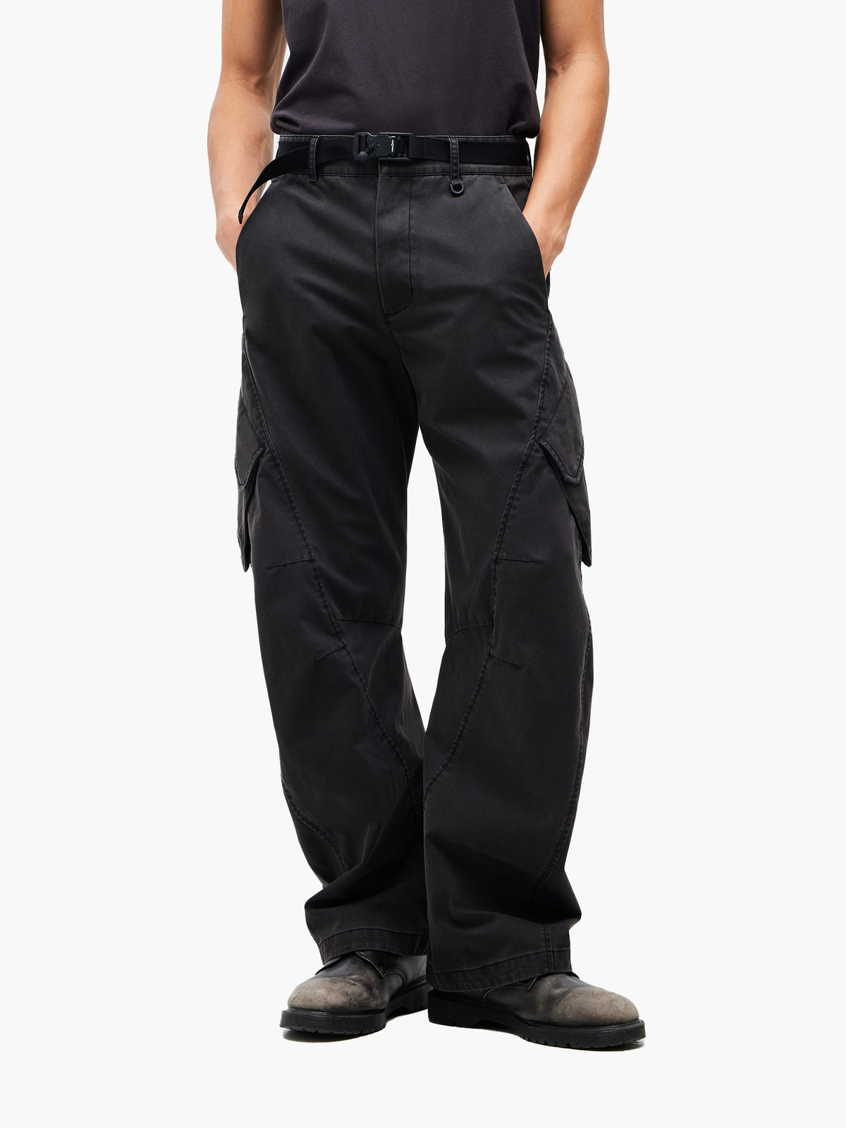 JiyongKim × KOLON SPORT_Multi-Pocket Trousers (Black)