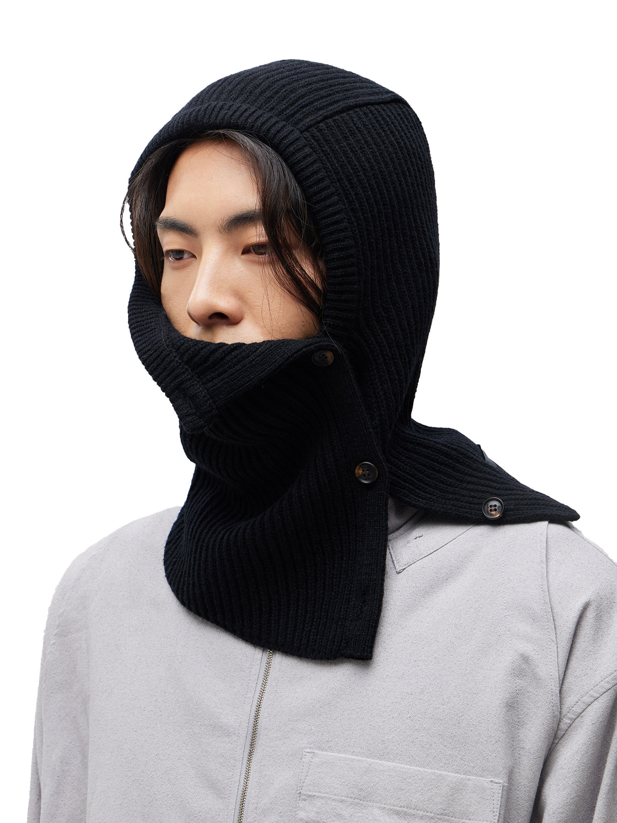 JiyongKim × KOLON SPORT_Button Closure Balaclava (Black)