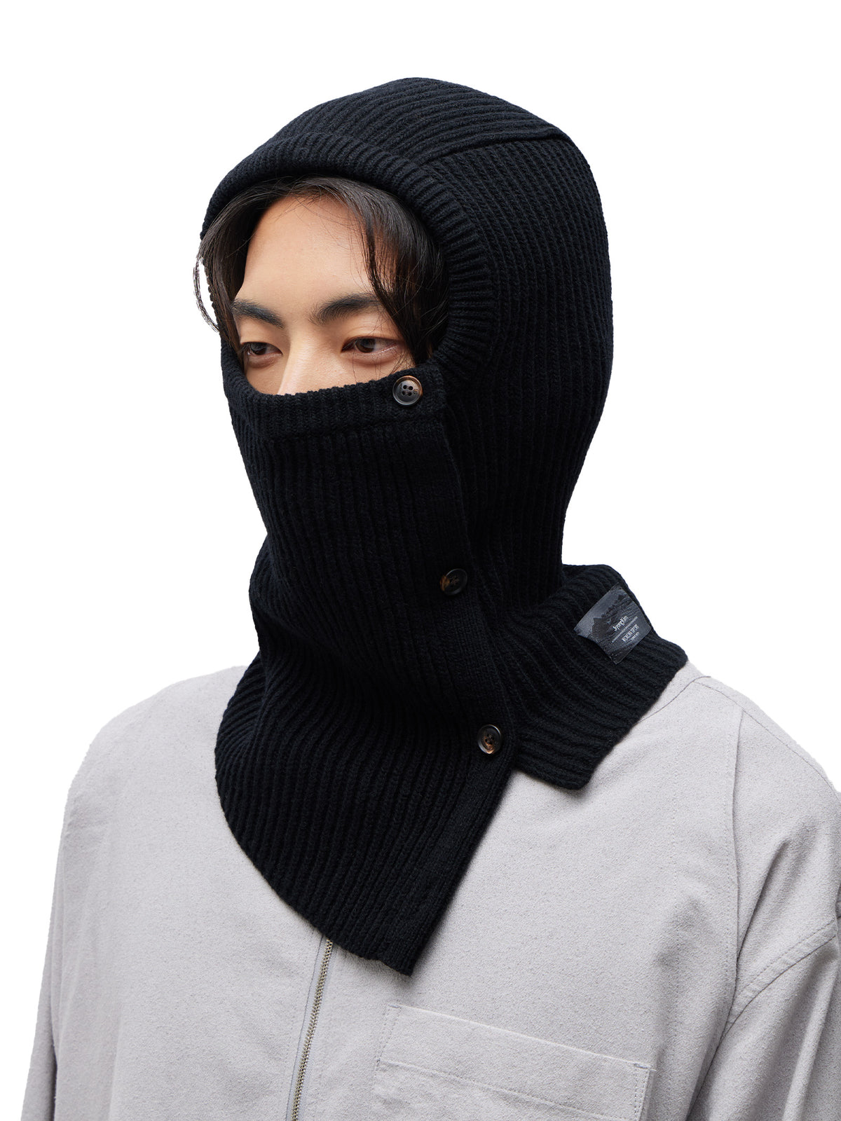 JiyongKim × KOLON SPORT_Button Closure Balaclava (Black)