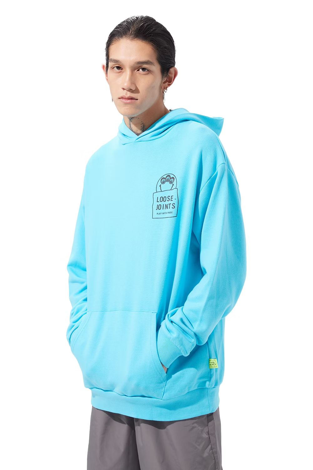 LOOSEJOINTS_KATSUKI ARAKI - 'eye contact' SWEAT Hoodie (Blue)