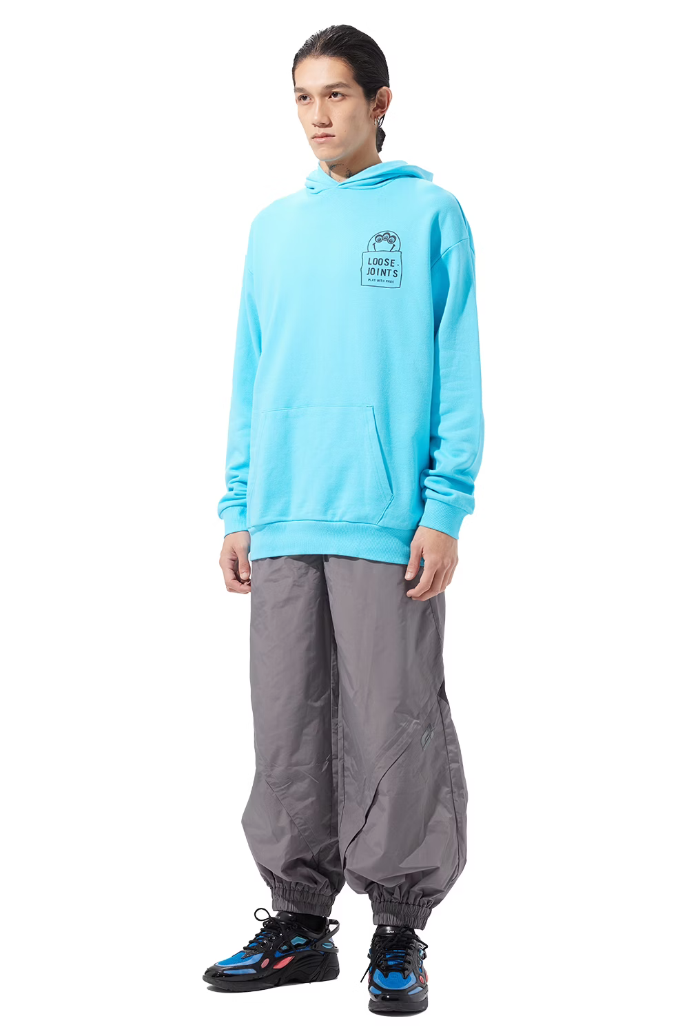 LOOSEJOINTS_KATSUKI ARAKI - 'eye contact' SWEAT Hoodie (Blue)