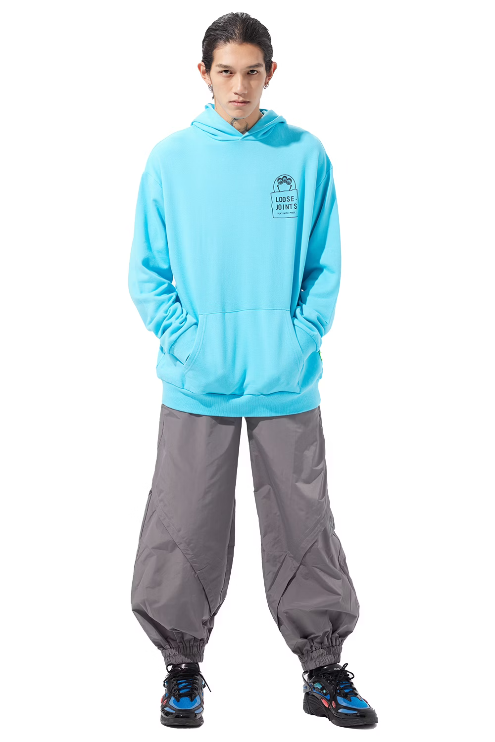 LOOSEJOINTS_KATSUKI ARAKI - 'eye contact' SWEAT Hoodie (Blue)