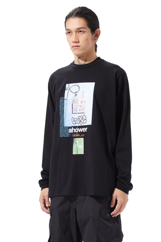 LOOSEJOINTS_CLAY ARLINGTON - 'SHOWERMAN' L/S TEE (Black)