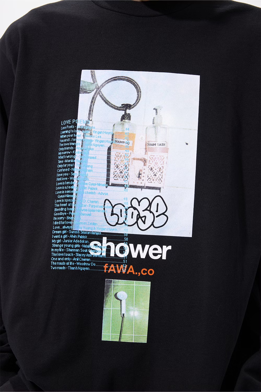LOOSEJOINTS_CLAY ARLINGTON - 'SHOWERMAN' L/S TEE (Black)