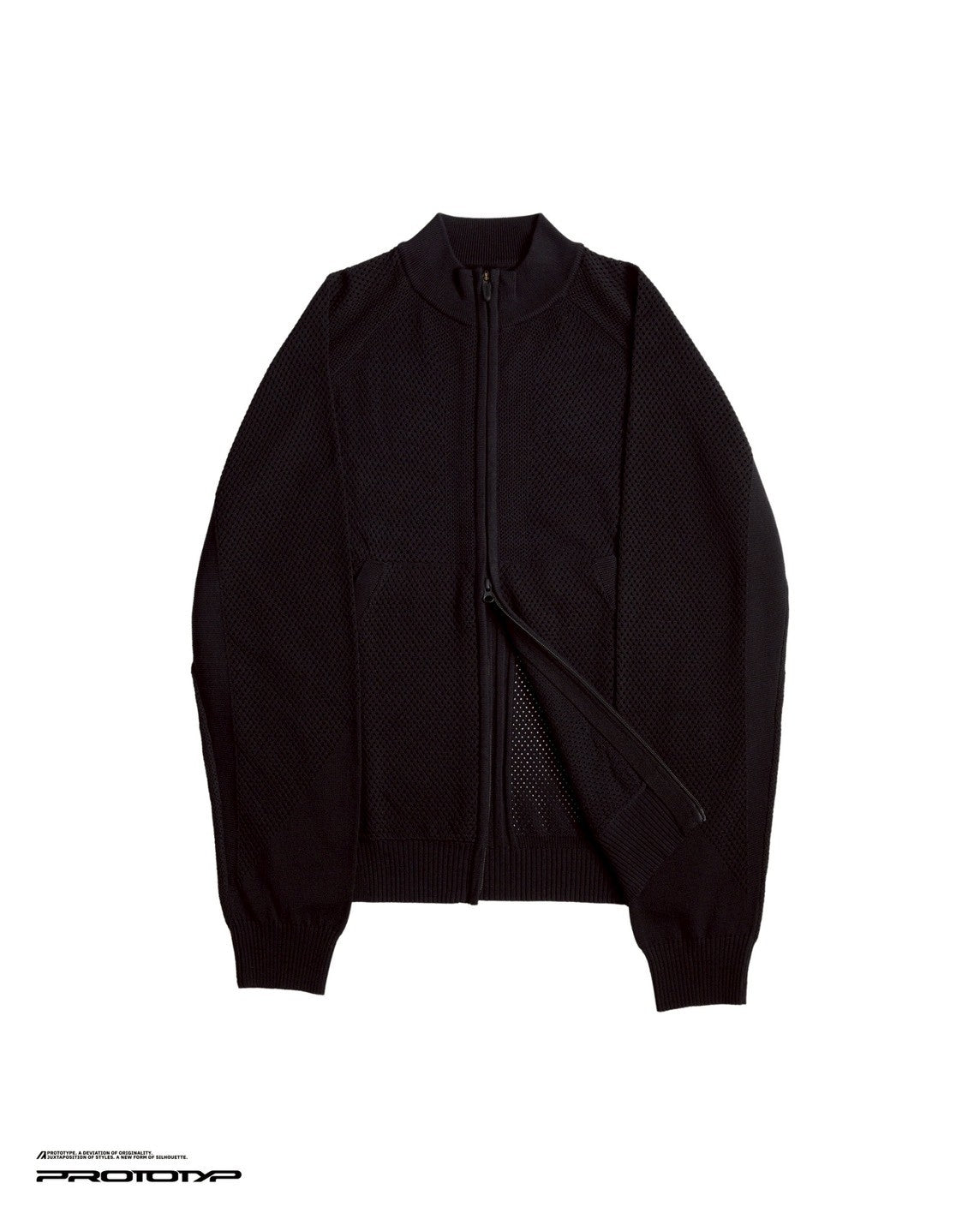 PROTOTYP_PTP-25A-KT-JKT-001 ACCELERATION AERO Patchwork Knit JKT (Black)