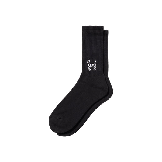 LOOSEJOINTS_JASON FOX - 'DOG' RIB SOCKS (Black)