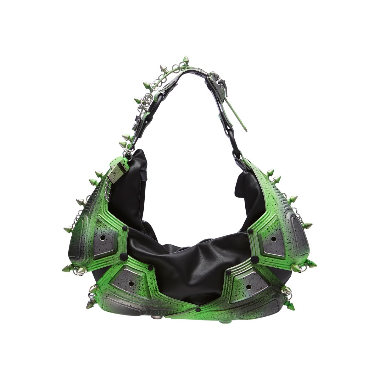 INNERRAUM_OBJECT M02 SMALL HALF MOON BAG / CROSSBODY BAG (Alien Green/Black Matt)
