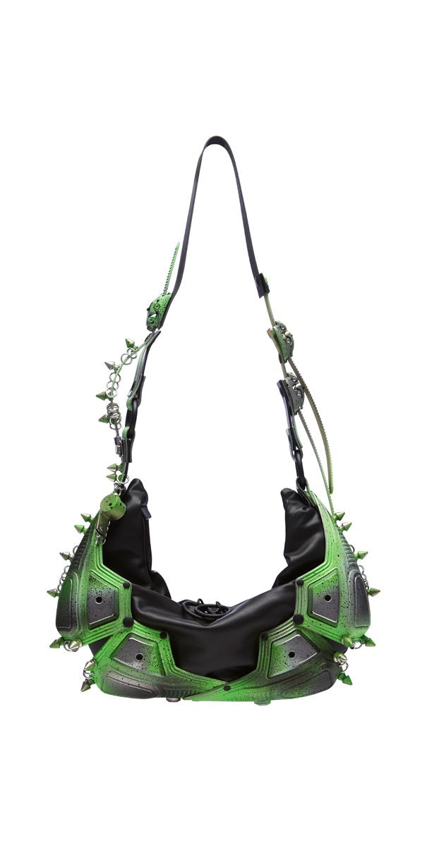 INNERRAUM_OBJECT M02 SMALL HALF MOON BAG / CROSSBODY BAG (Alien Green/Black Matt)