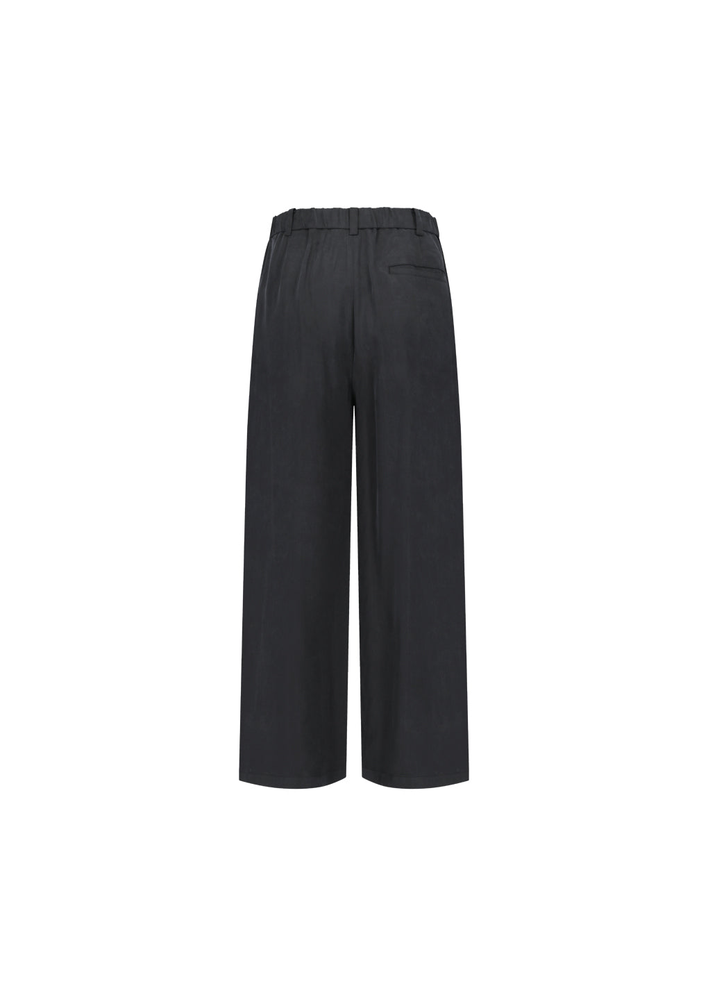 AMOMENTO_MEN'S CUPRO TWO TUCK WIDE PANTS (Black)