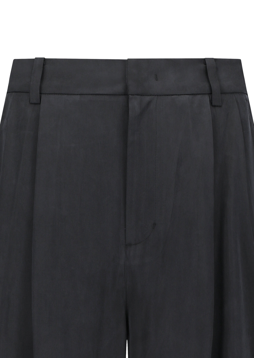 AMOMENTO_MEN'S CUPRO TWO TUCK WIDE PANTS (Black)