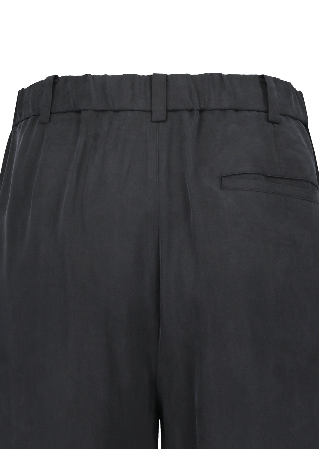 AMOMENTO_MEN'S CUPRO TWO TUCK WIDE PANTS (Black)