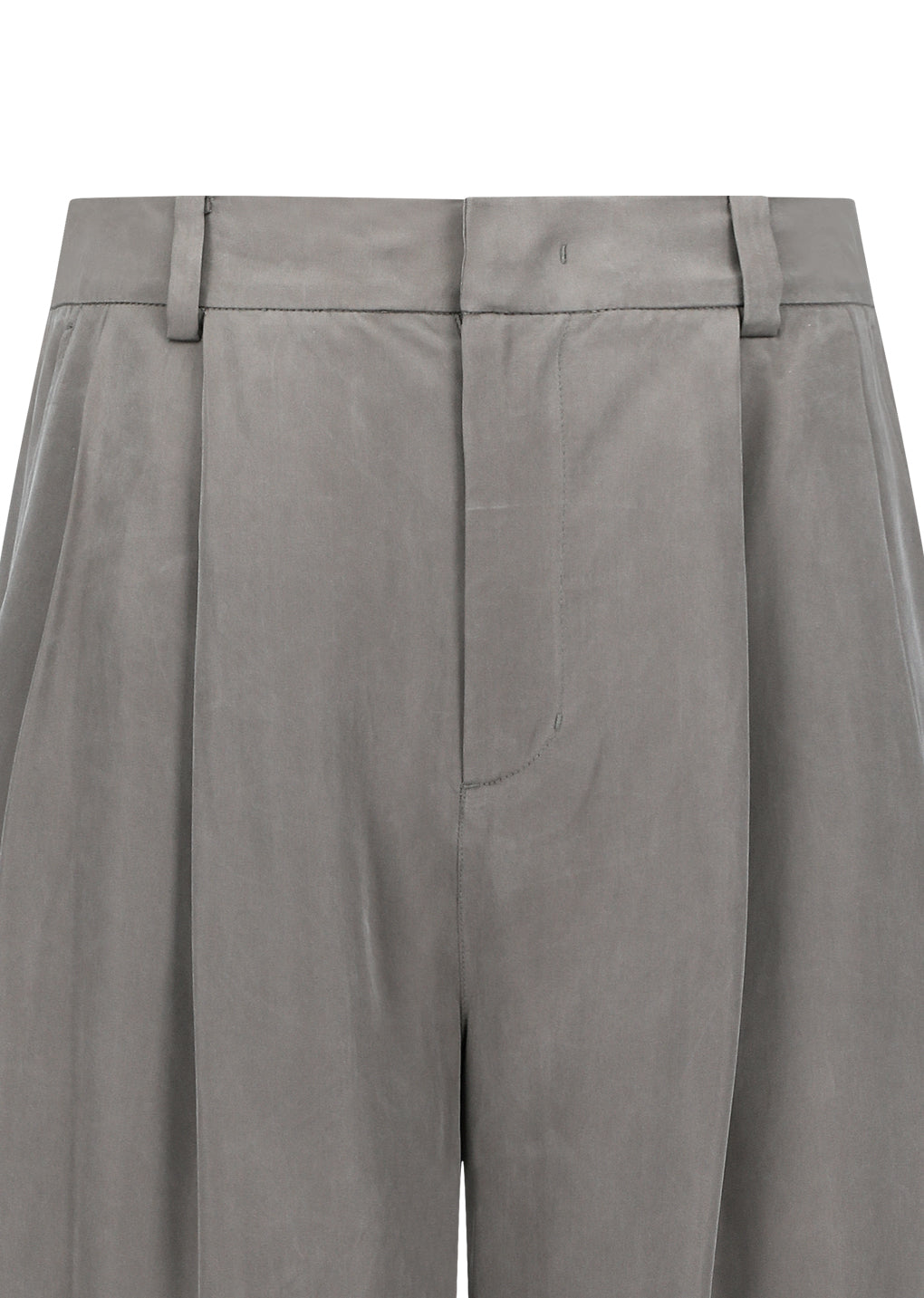 AMOMENTO_MEN'S CUPRO TWO TUCK WIDE PANTS (Grey)