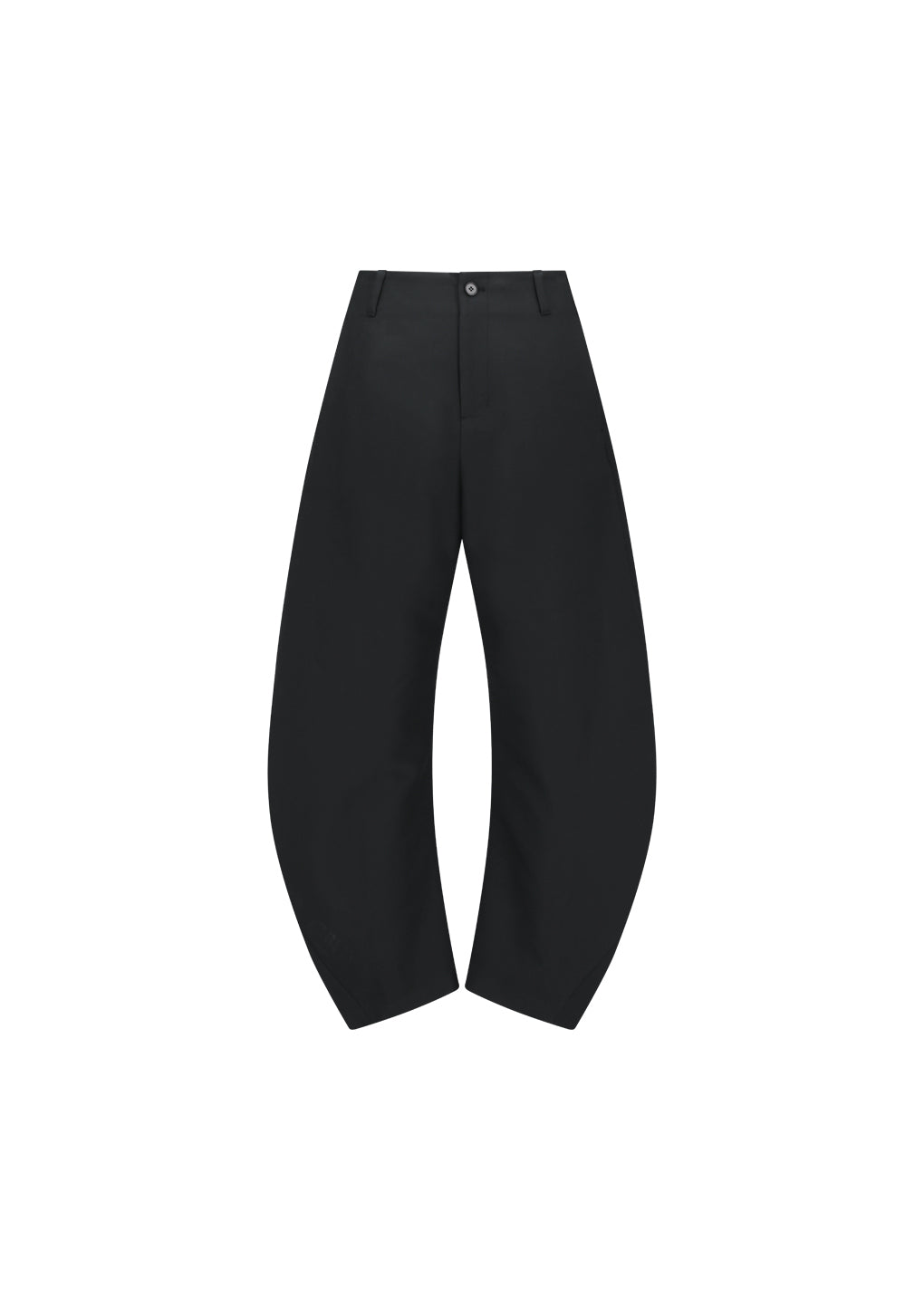 AMOMENTO_MEN'S CURVED SILHOUETTE PANTS (Black)
