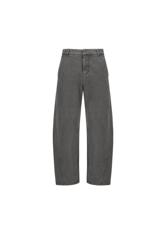 AMOMENTO_MEN'S GARMENTS DYED CURVED SEAM DENIM (Brown)