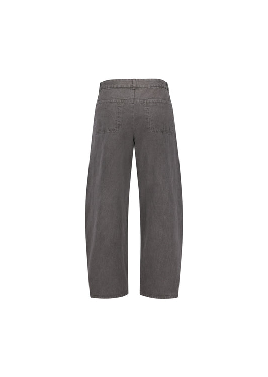 AMOMENTO_MEN'S GARMENTS DYED CURVED SEAM DENIM (Brown)