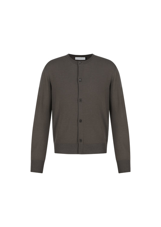 AMOMENTO_MEN'S WOOL CARDIGAN (Brown)