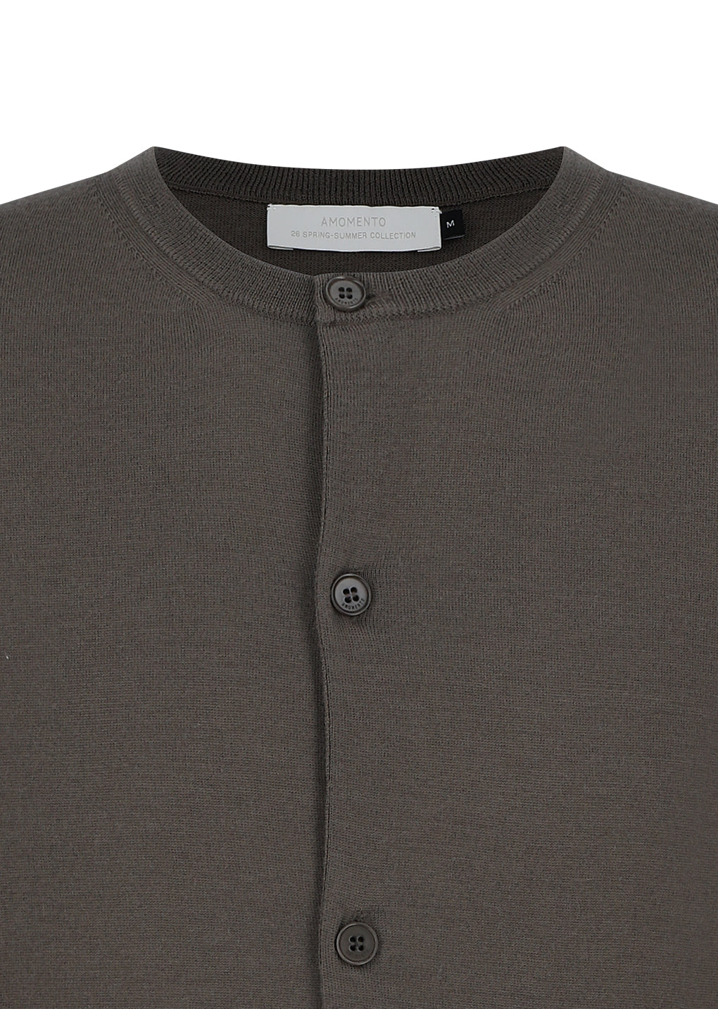 AMOMENTO_MEN'S WOOL CARDIGAN (Brown)